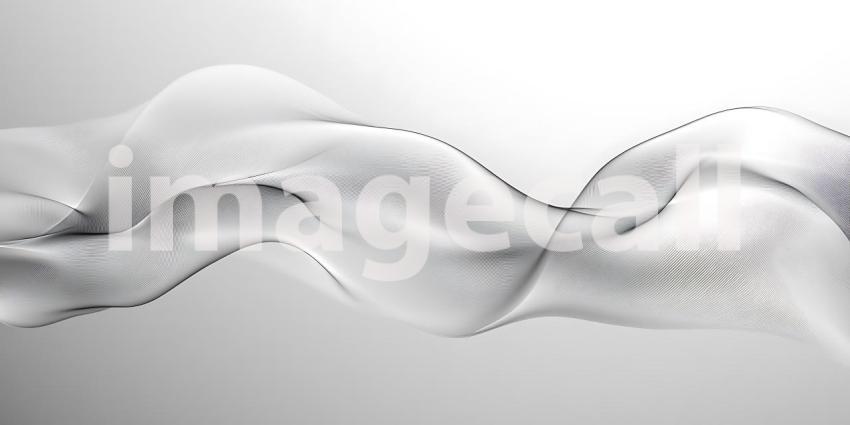 Delicate White Fabric Swirls and Flows in an Ethereal Dance of Lightness and Subtle Shadow