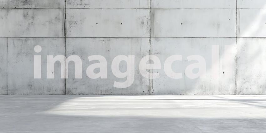 Sunlight Creates Bold Shadows on a Modern Concrete Wall in a Minimalist Architectural Space