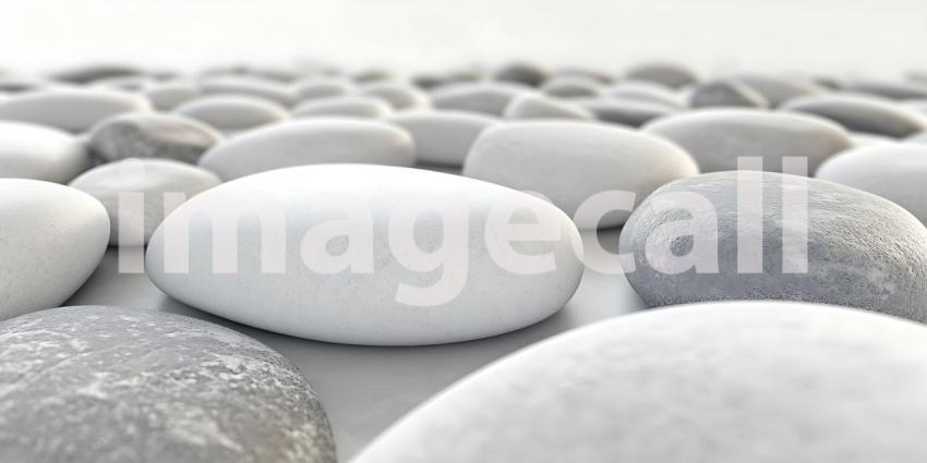 Smooth White Stones Rest Gently Together on a Light Surface Creating a Minimalist Scene