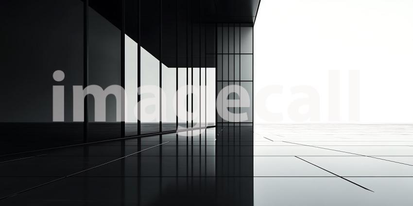 Sharp Contrasts of Black and White Define a Modern Space Where Light and Shadow Interplay Elegantly