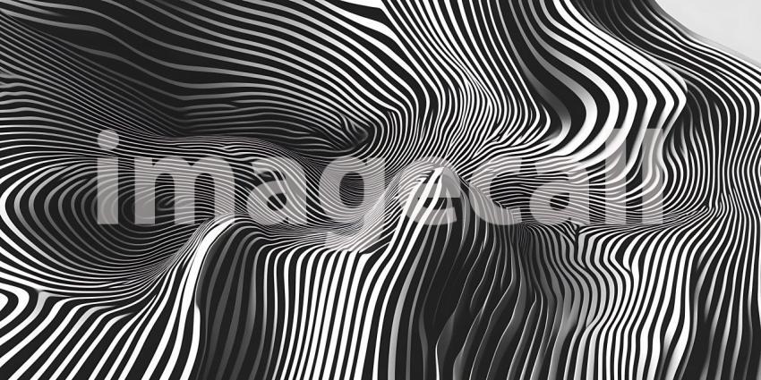 Abstract Lines Dance in a Symphony of Black and White Creating a Visually Striking Pattern
