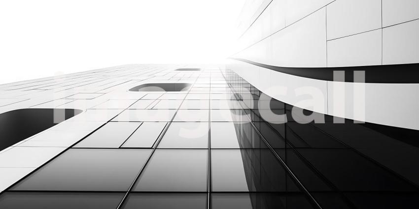 Sharp Contrasts of Black and White Define a Modern Space Where Light and Shadow Interplay Elegantly