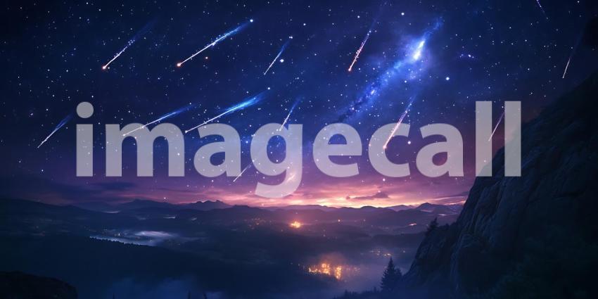 Beneath a Blanket of Stars Mountains Rise in Silent Majesty Under the Watchful Gaze of Night