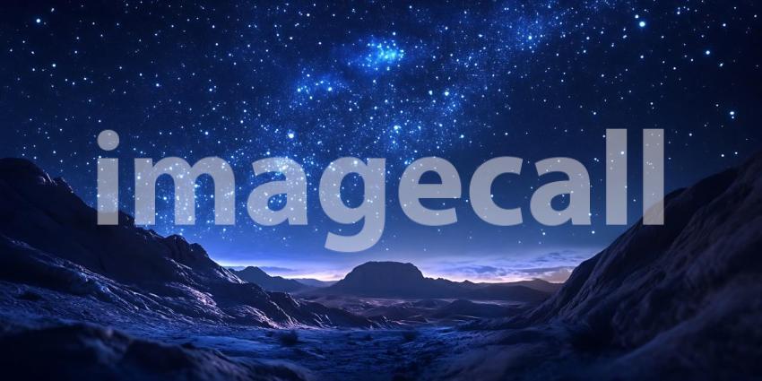 Beneath a Blanket of Stars Mountains Rise in Silent Majesty Under the Watchful Gaze of Night