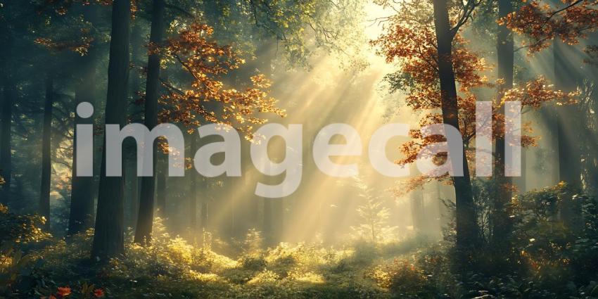 Sunbeams in Autumn Forest: Magical Nature Photography