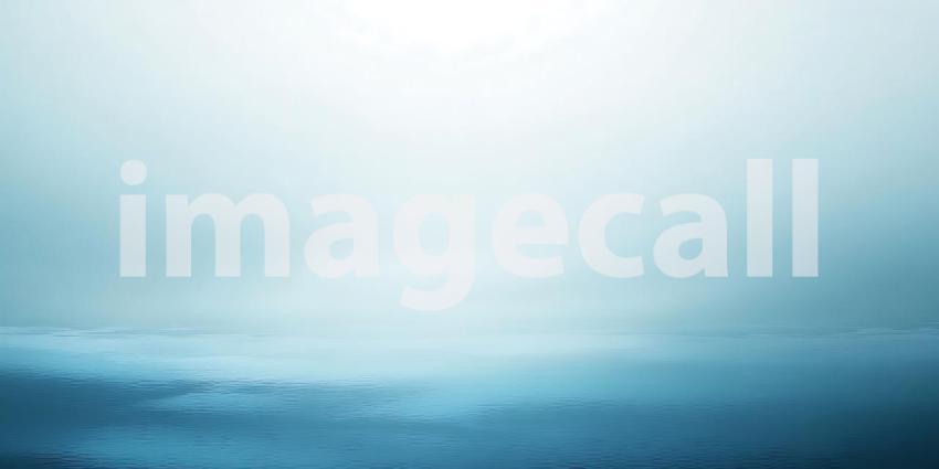 A Long Corridor of Soft Blue Light Beckons the Eye into a Minimalist Architectural Space