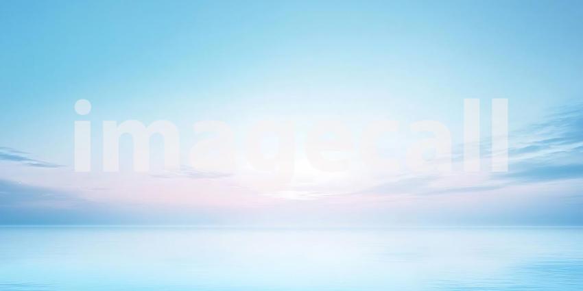 A Long Corridor of Soft Blue Light Beckons the Eye into a Minimalist Architectural Space