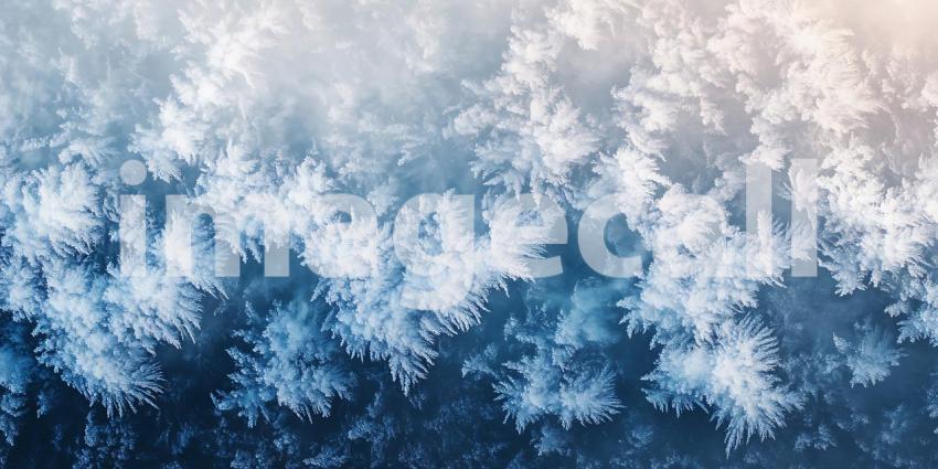 Delicate Ice Crystals Form a Beautiful Snowflake in a Cool and Wintery Scene