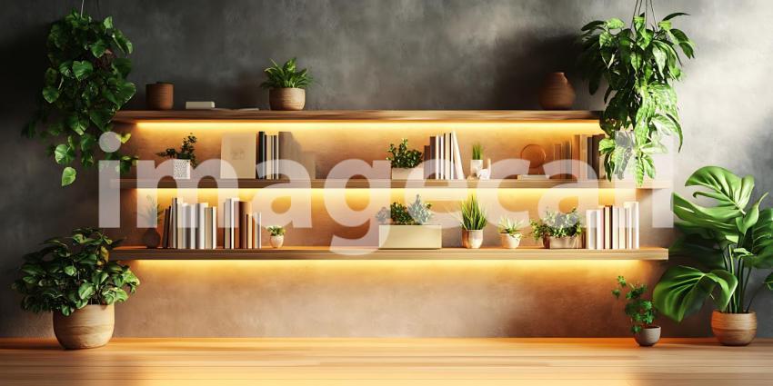 Modern Bookshelf with Warm LED Lighting: Interior Design Inspira