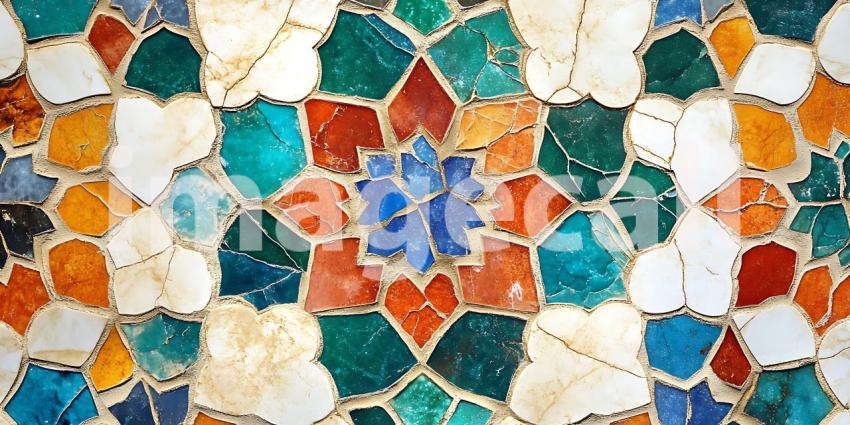 Vibrant Mosaic Tile Background: Colorful Geometric Pattern