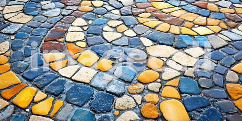 Colorful Pebble Mosaic Texture Background Image