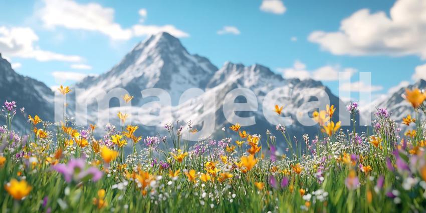 Stunning Mountain Meadow: A Breathtaking Spring Landscape
