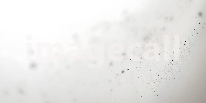 Scattered Black Particles Dance Lightly Across a Clean White Surface Creating a Subtle Texture