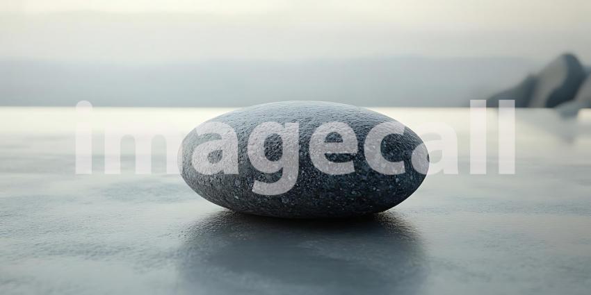 Smooth Grey Stones Rest Peacefully on a Light Surface Creating a Sense of Calm and Balance