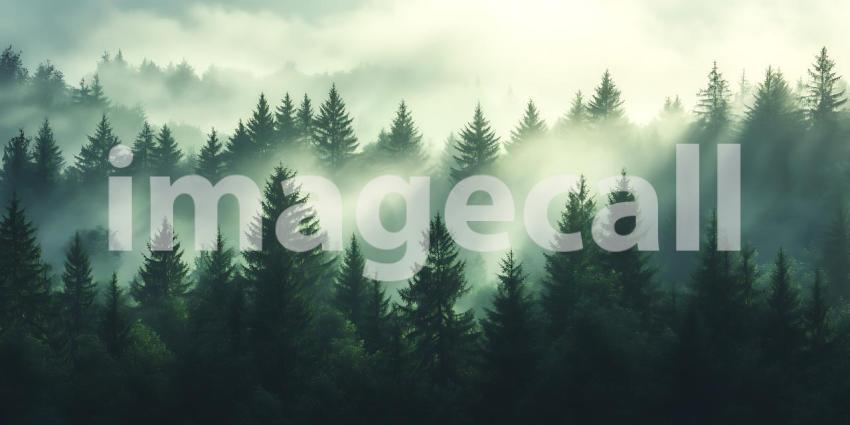 Misty Forest: Serene Nature Background Image