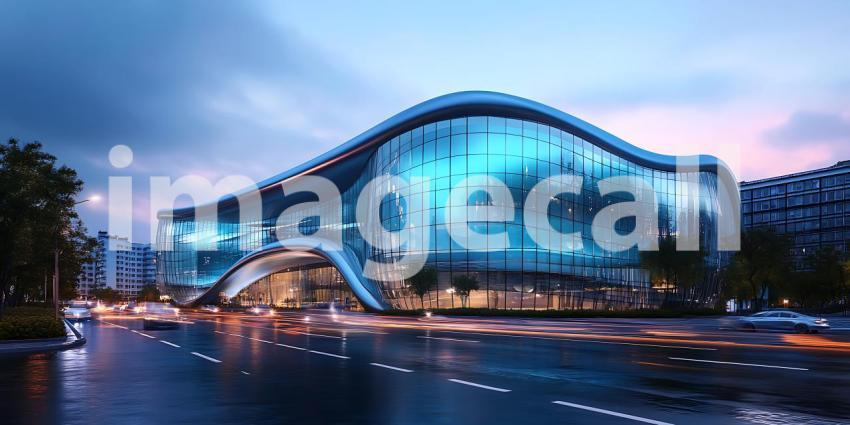 Stunning Modern Architecture: Night View of Futuristic Building