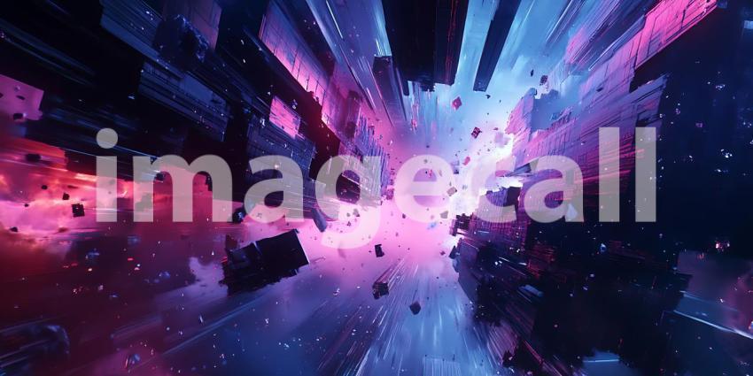 Cosmic Nebula Background: Abstract Purple Pink Galaxy Art