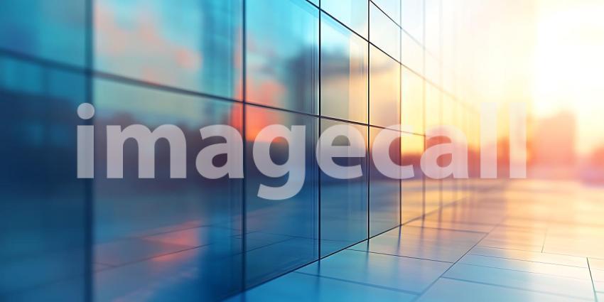 Stunning Sunset Cityscape Reflection on Modern Glass Building