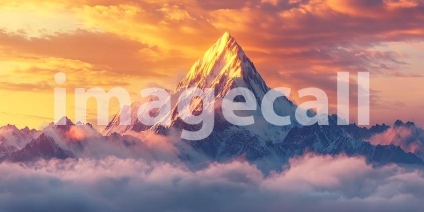Majestic Mountain Peak at Sunset: Stunning Landscape Photography