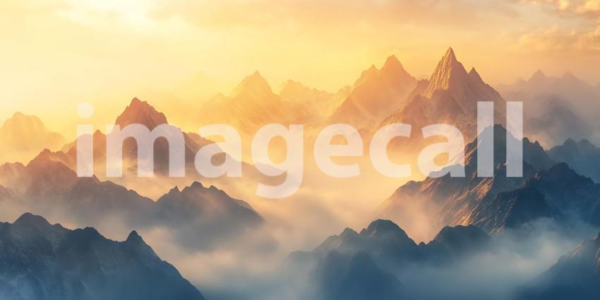 Golden Sunrise Mountain Landscape: Breathtaking Scenery