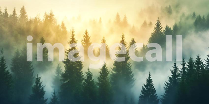 Misty Mountain Forest: Sunrise Landscape Photography