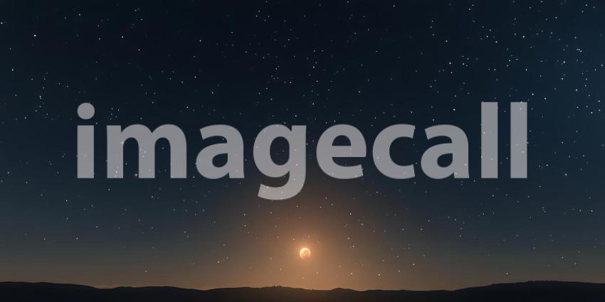 A Solitary Moon Glows Above a Dark Horizon Under a Vast Expanse of Twinkling Stars