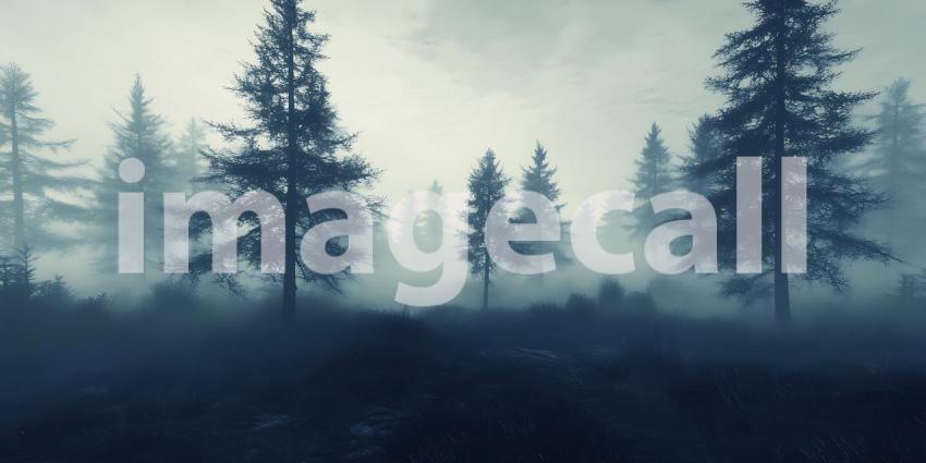 Misty Forest: Enchanting Foggy Woods Background Image