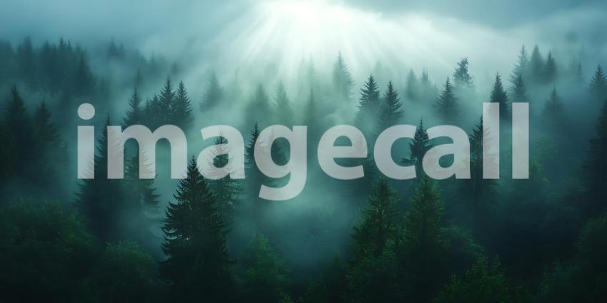 Misty Forest: Enchanting Foggy Woods Background Image