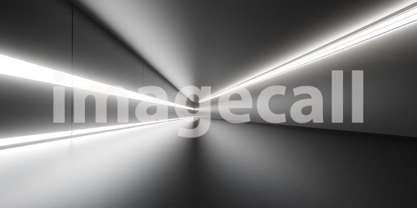 A Glowing Oval Frame Illuminates a Minimalist Platform Against a Textured Grey Wall