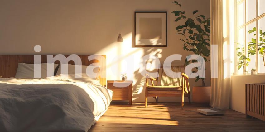 Golden Light Dances Across a Peaceful Bedroom Where Dreams Unfold in Gentle Warmth