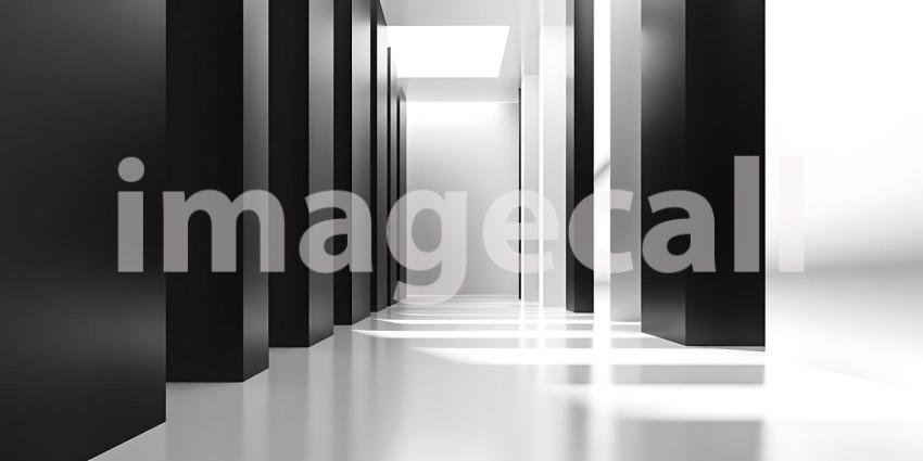 A Tunnel of Light and Shadow Beckons the Eye into an Infinite Perspective of Geometric Mystery