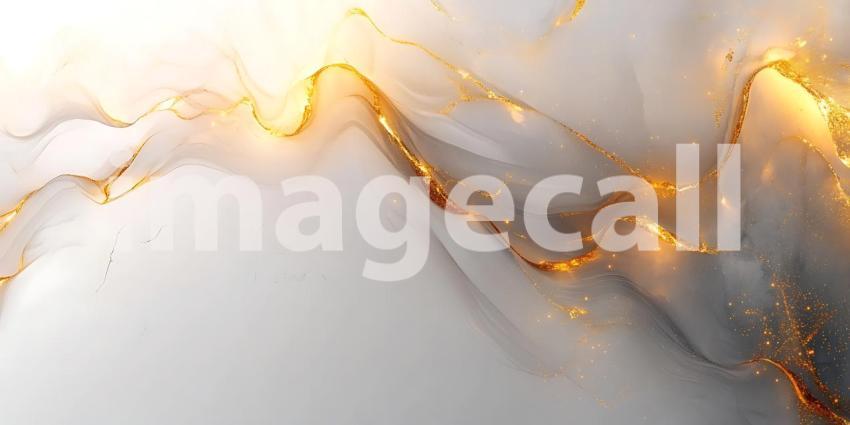 Elegant Swirls of White Marble Adorned with Rich Gold Veins Create a Luxurious Texture