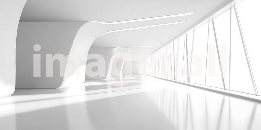 A Bright White Tunnel Curves into the Distance Beckoning the Eye Towards an Unknown Light