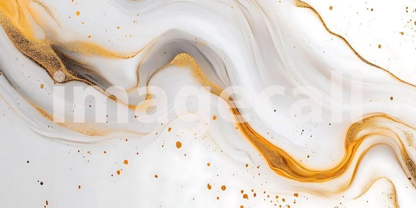 Elegant Swirls of White Marble Adorned with Rich Gold Veins Create a Luxurious Texture