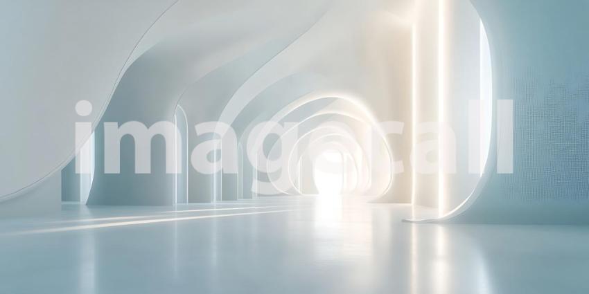 A Bright White Tunnel Curves into the Distance Beckoning the Eye Towards an Unknown Light