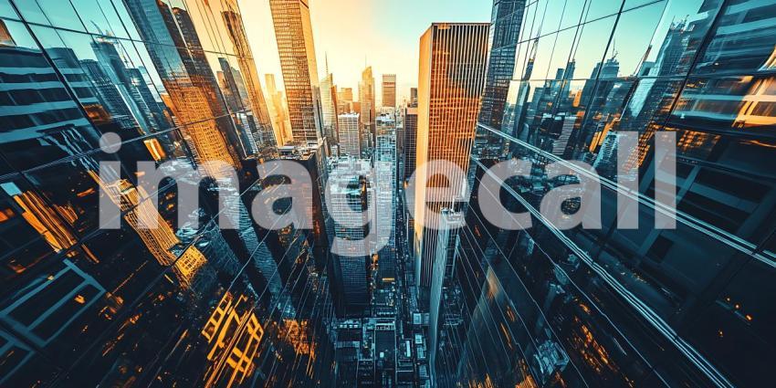 Abstract Geometric Shapes in Vibrant Red and Blue Create a Dynamic and Futuristic Perspective