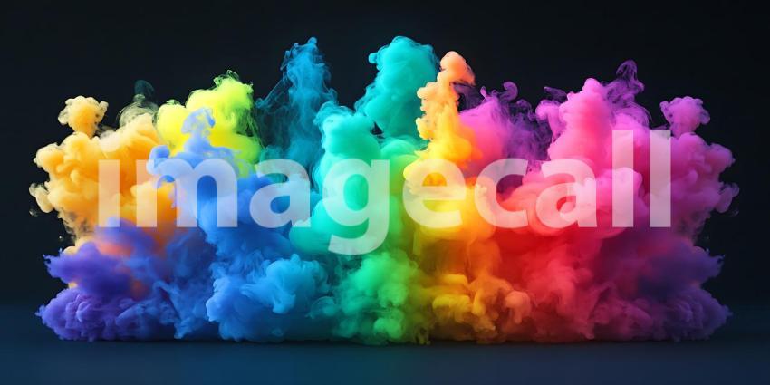 Rainbow Color Smoke Explosion Background