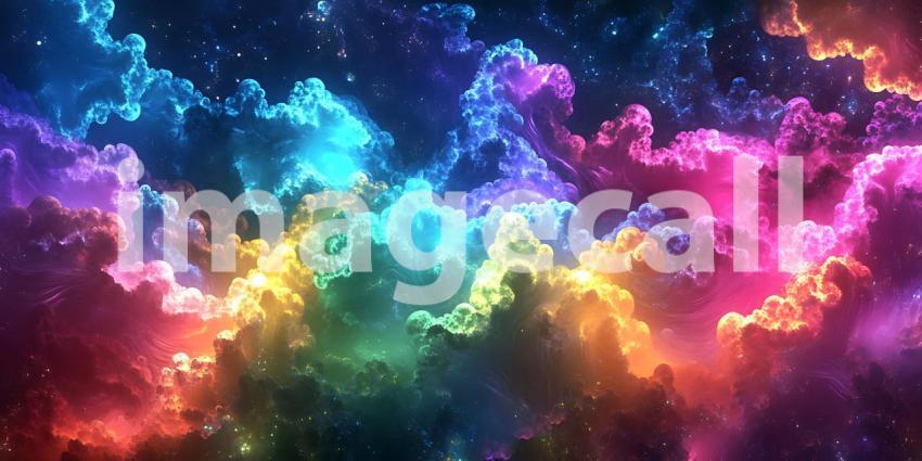 Vibrant Rainbow Nebula Background Image