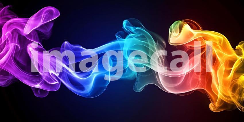 Vibrant Rainbow Smoke: Abstract Background Image