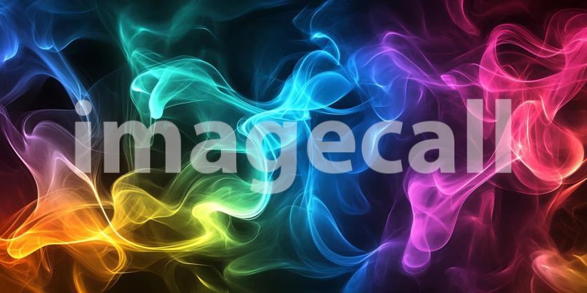 Vibrant Rainbow Smoke Background: Abstract Texture Image