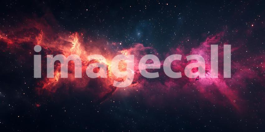 Stunning Nebula Space Background: Red and Pink Cosmic Clouds