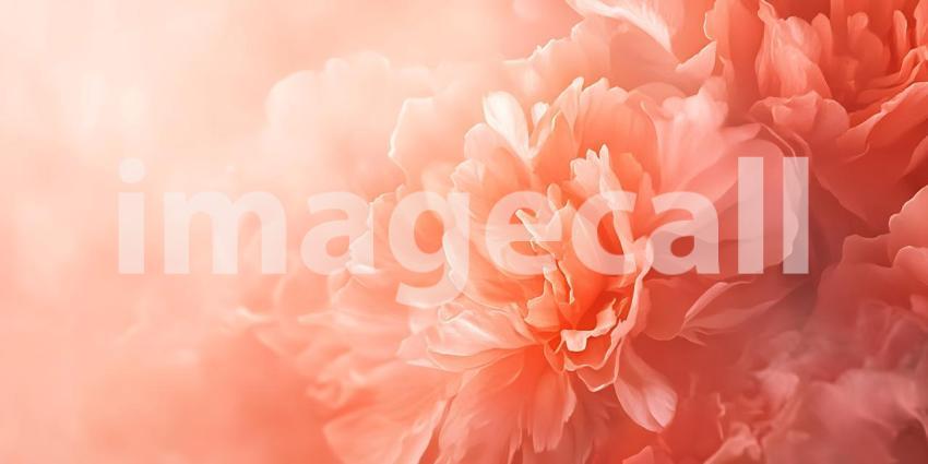 Peach Peony Flowers: Soft Bloom Background Image