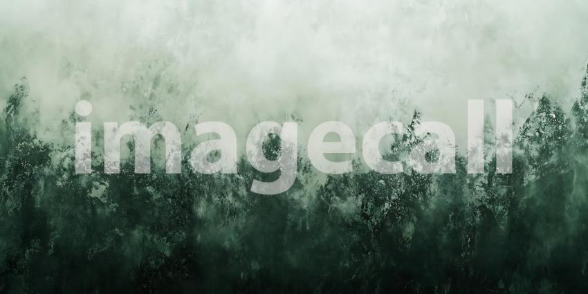 Dark Green Foggy Forest Background: Abstract Nature Texture