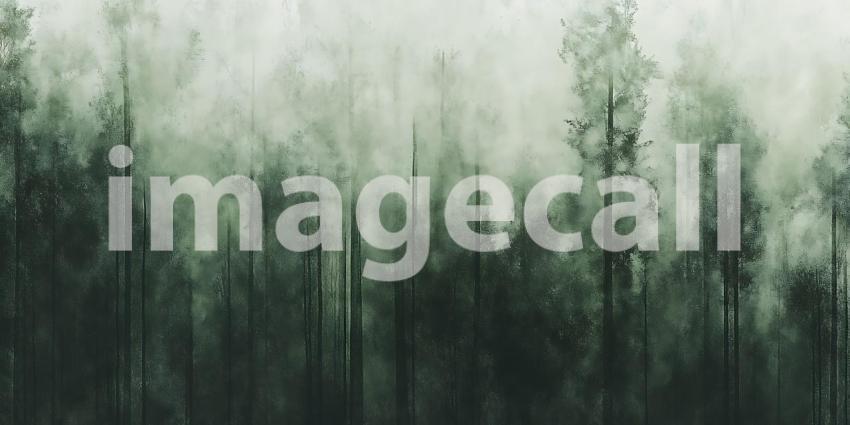 Misty Forest: Green Watercolor Nature Background