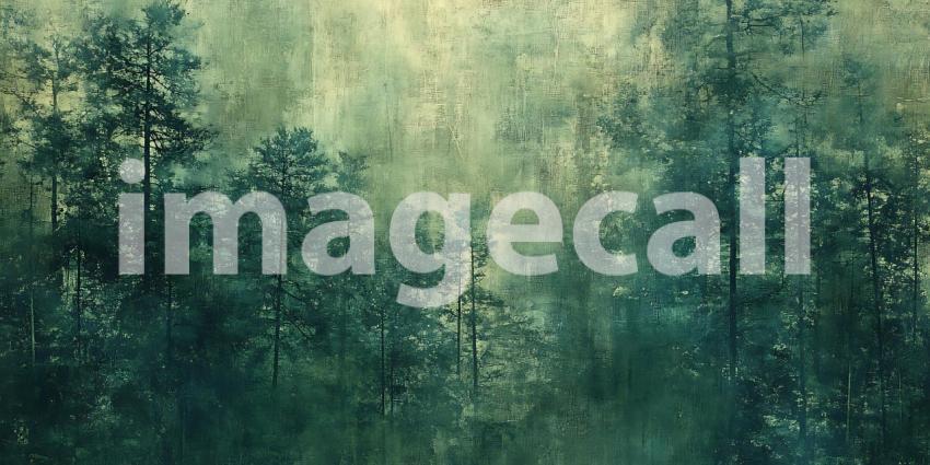 Enchanted Forest: A Serene Watercolor Painting of Trees