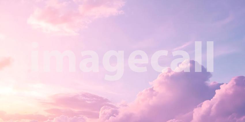 Pastel Pink Sky Background: Soft Clouds, Dreamy Sunset Image
