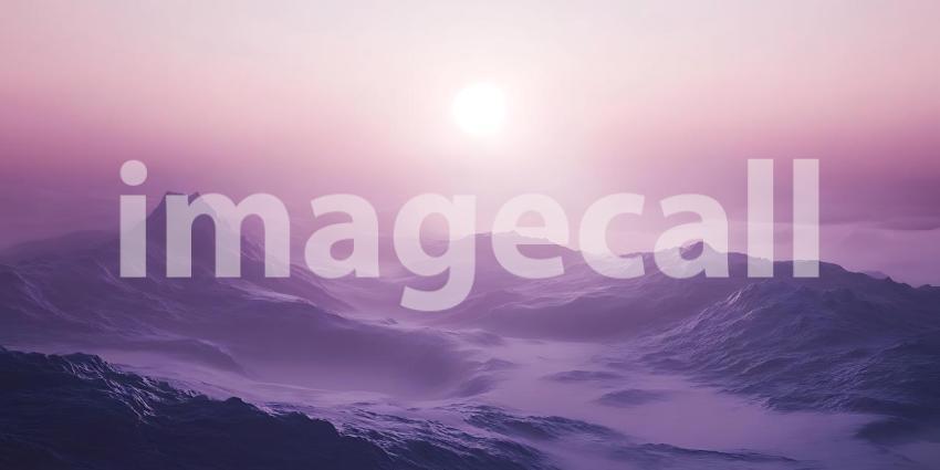 Serene Purple Mountain Landscape at Sunrise: Stunning Nature Pho