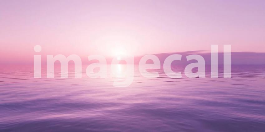 Pink Sunset Landscape: Serene Seascape at Dawn