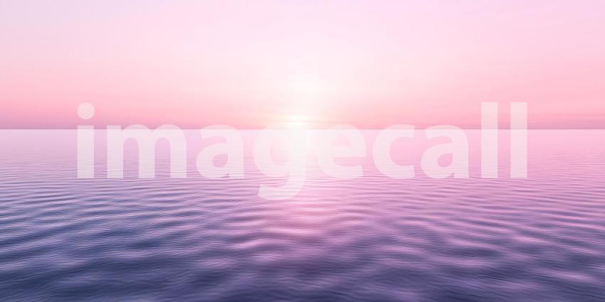 Pink Sunset Over Calm Ocean: Serene Seascape Wallpaper
