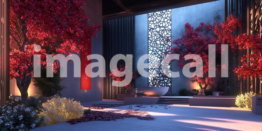 Stunning AsianInspired Garden Design 3D Render of Serene Landsca